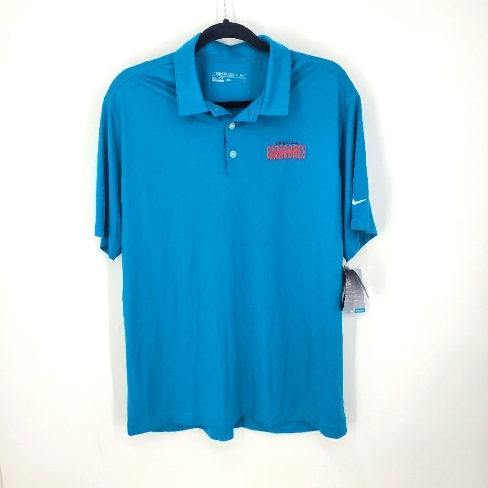 Nike Golf Dri Fit Stay Cool Polo With Swoosh On Arm And Tequila Cazadores Chest
